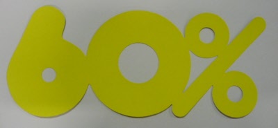 Procentbiljet 60% Fluor Geel